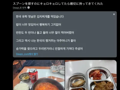 한국와서 9일 연속 김치찌개 먹는 일본인