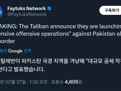 [속보] 탈레반, 파키스탄 대규모 공세 작전 시작