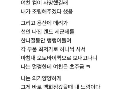 여친 컴조립 해주고 처맞은 썰.jpg