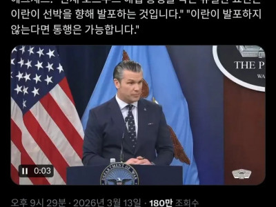 미국 국방장관 "이란이 공격하지 않으면 해협 통행은 가능합니다"