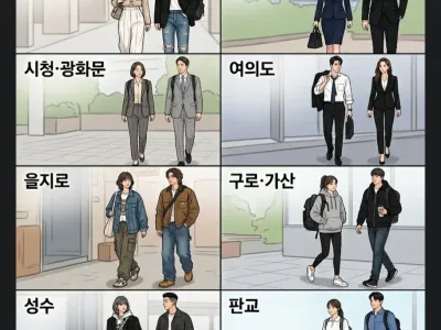 서울 지역별 직장인 출근룩