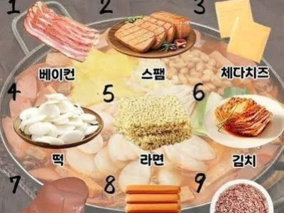 부대찌개 재료 3가지만 넣을 수 있다면 jpg