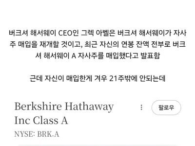 자사주 매입하겠다고 입털고 겨우 21주 산 CEO