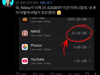 니케 용량이 21.42기가라 놀란 외국인