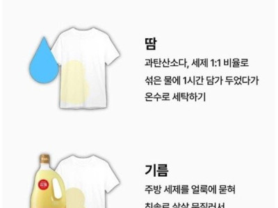 얼룩별 제거 방법