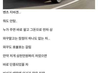 2억대 병신 같은 차 원탑