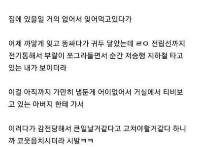 똥 싸다가 아버지 감전된 썰