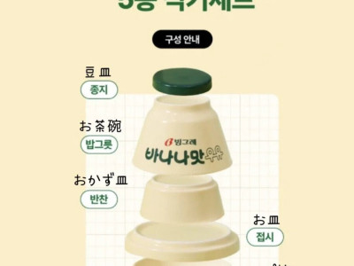 바나나맛 우유 식기 세트.jpg