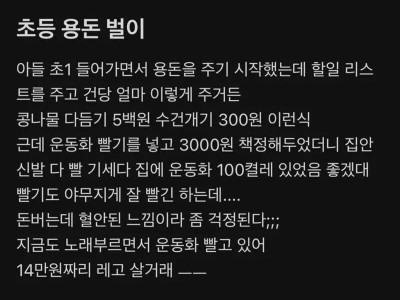초딩의 용돈벌이