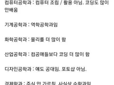 신입생들이 많이 낚이는 대학 학과