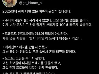 2025년 ai 관련 예상은 거의 다 뻥으로 드러났다