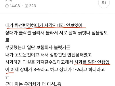 사고 내놓고 어려운길로 가는 여자