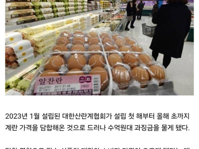 계란값 오른 이유 있었다…'가격담합' 혐의 산란계협회 제재