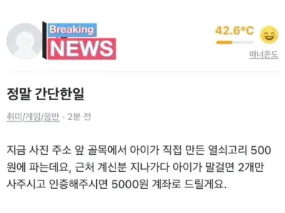 당근 알바에 올라온 정말 간단한 일