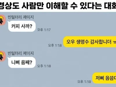 경상도 사람만 이해할 수 있다는 대화