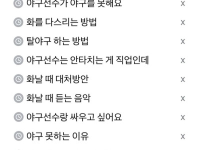 흔한 야구팬 검색기록
