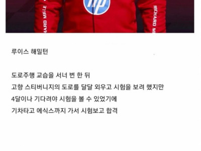 F1드라이버가 운전면허시험 떨어진 이유와 그외 썰