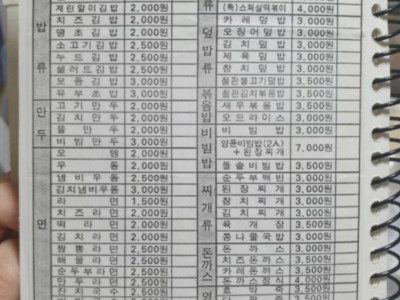 2005년 김밥헤븐 가격