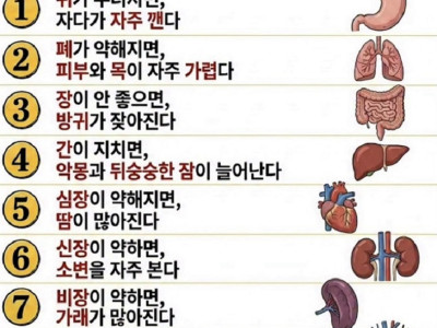 우리 몸이 보내는 이상 신호 9가지 .....