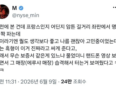 길거리에서 명품백 파는데 짭이라기엔 나름괜찮아 고민중이었는데 파는 흑형이