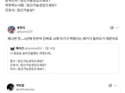 여자가 응급실 가면 임신 사실 묻는 이유