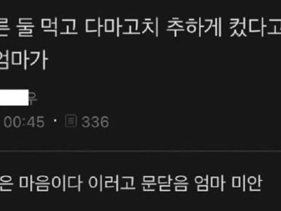 엄마 : 나도 똑같은 마음이다