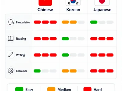 영어권 화자가 본 동아시아 언어의 난이도