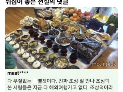 대한민국 제사 문화를 뒤집어 놓은 댓글