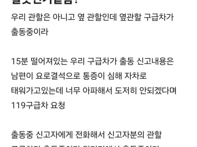 119 구급대원인데 누구 잘못같아?