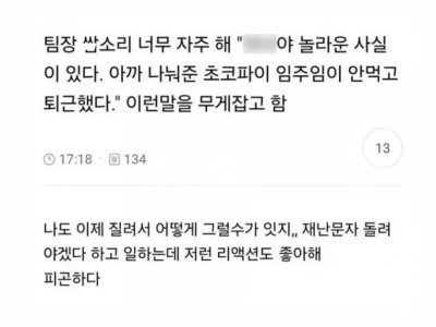 쌉소리를 자주 하는 팀장 ㅅㄲ