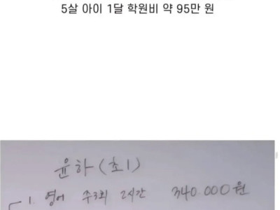 정조국-김성은 딸 학원비