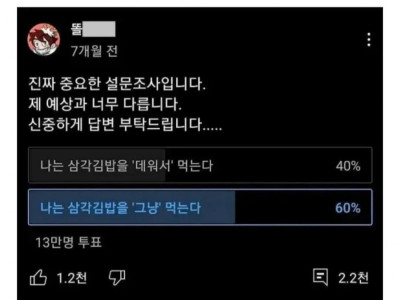 삼각김밥 찬반 논란