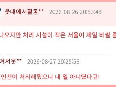 지역별 20L 종량제 봉투 가격
