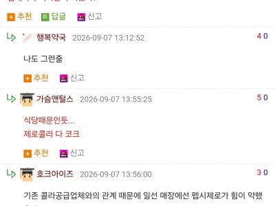 제로콜라 점유율 근황