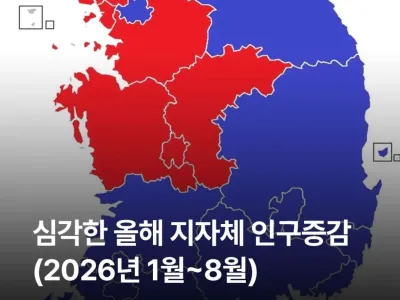 심각한 올해 지자체 인구증감