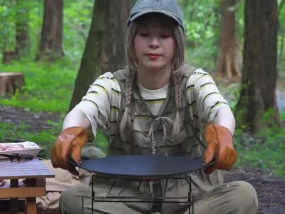 캠핑가서 삼겹살 꾸워먹는 일본녀