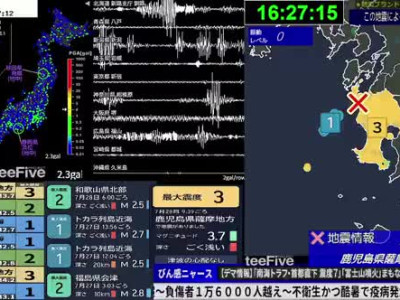 일본 실시간 지진 경보 채널