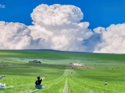 풍경 죽이는 초원 썰매 ㄷ..gif