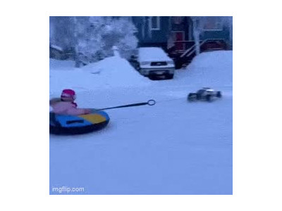 눈썰매를 태워주는 새로운 방법