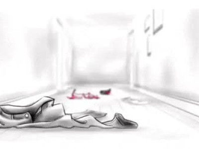 [후방] 속옷이 하나씩 바닥에 버려져 확인하는 만화